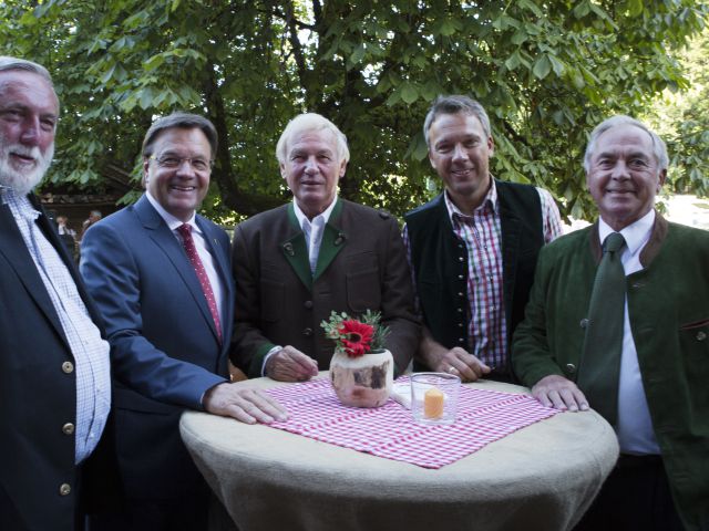 Franz Fischler, Günther Platter, Balthasar Hauser, Fritz Strobl und Karl Schranz